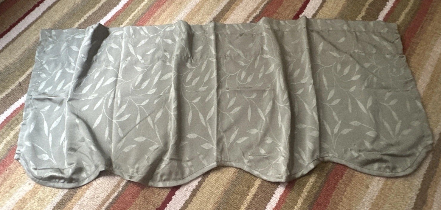 Scalloped Window Valances 52 inches x 19 inches Set Of 3 Color Is Sage Green