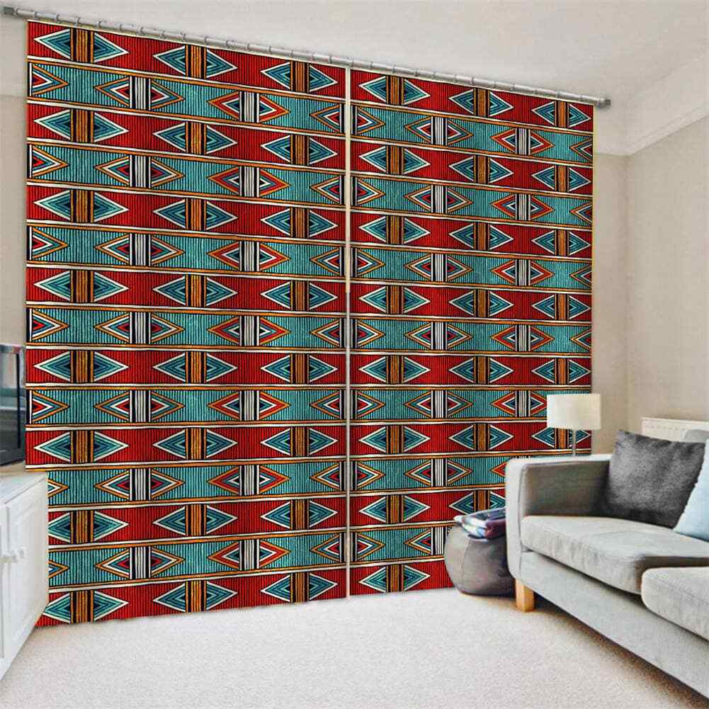Simple nice patterns on red bricks Printing 3D Blockout Curtains Fabric Window