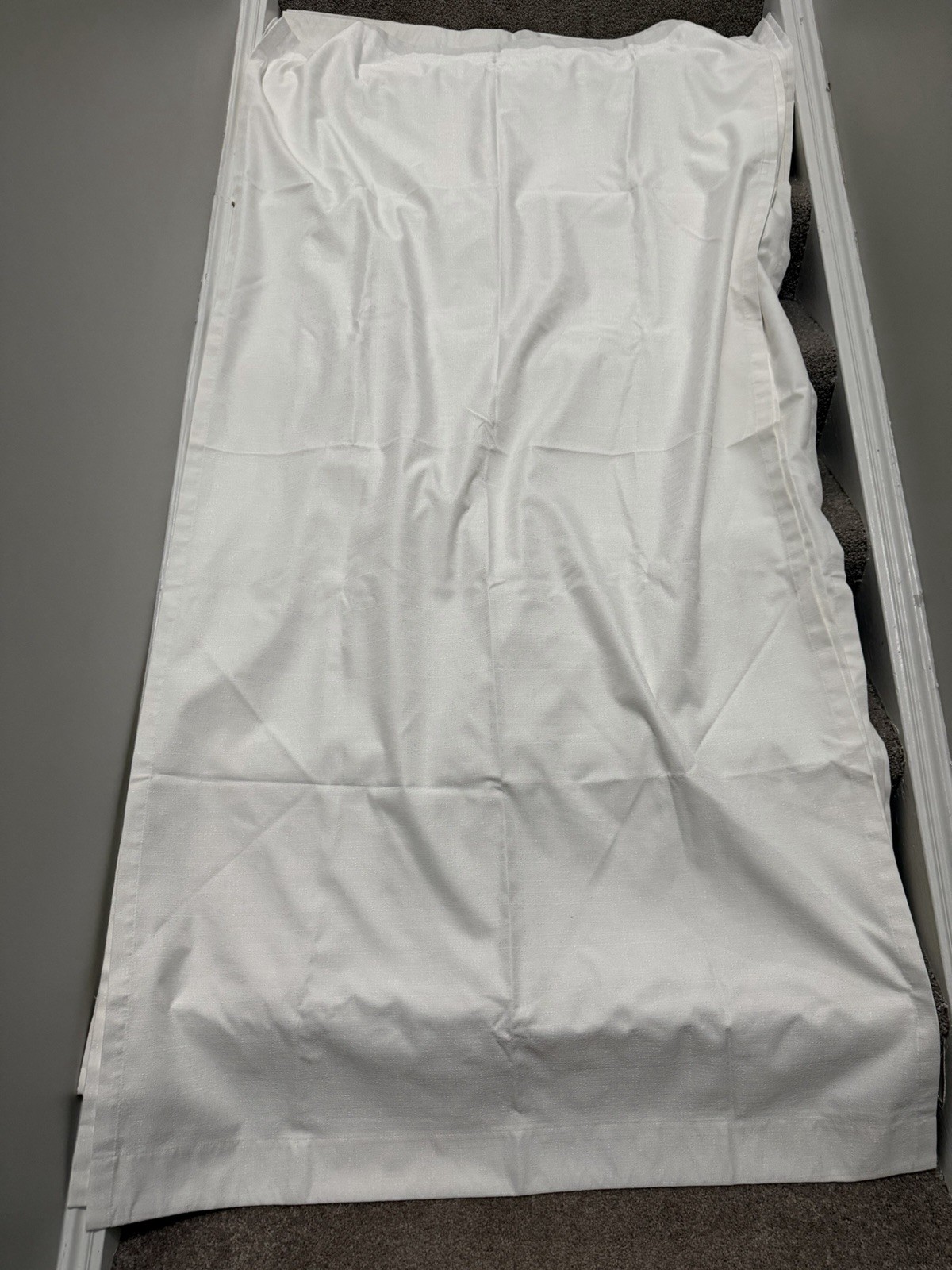 Eclipse Samara White Polyester Solid Curtain Panel 42 x 84 in Rod Pocket