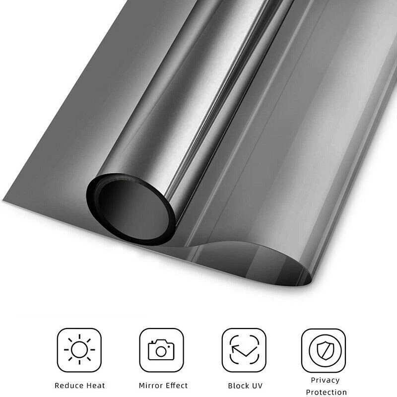 One Way Mirror Tint Window Film Privacy Protect UV Reflective Sun Block For Home