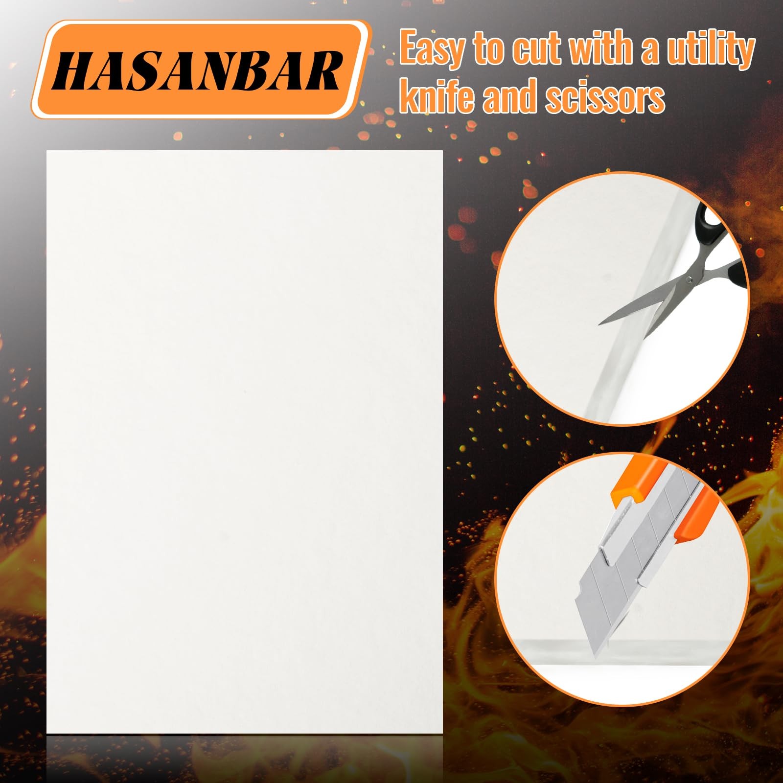 4PCS High Temperature Ceramic Fiber Gasket Sheets Fireproof Insulation Paper
