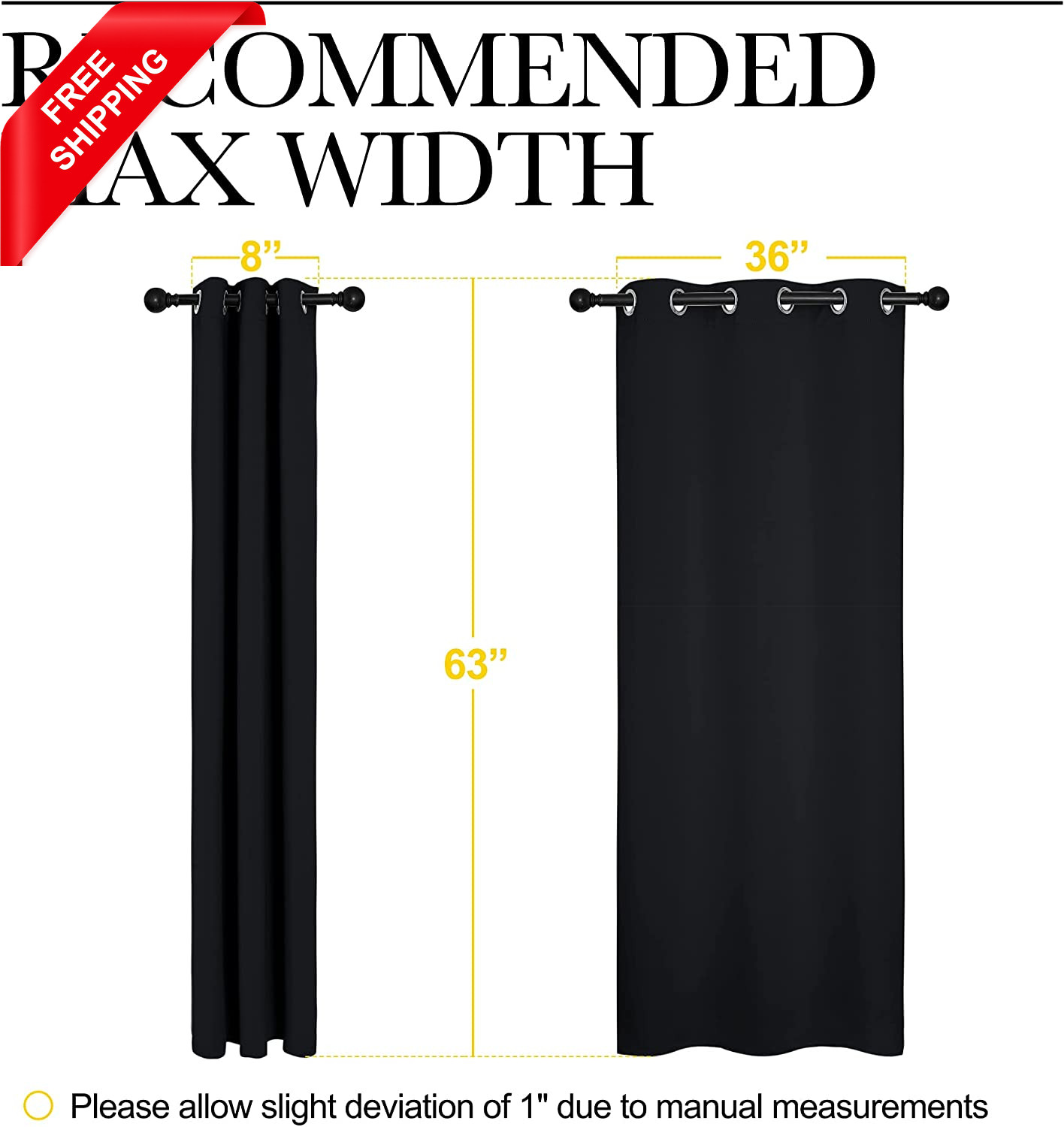 Halloween Pitch Black Solid Thermal Insulated Grommet Blackout Curtains/Drapes f