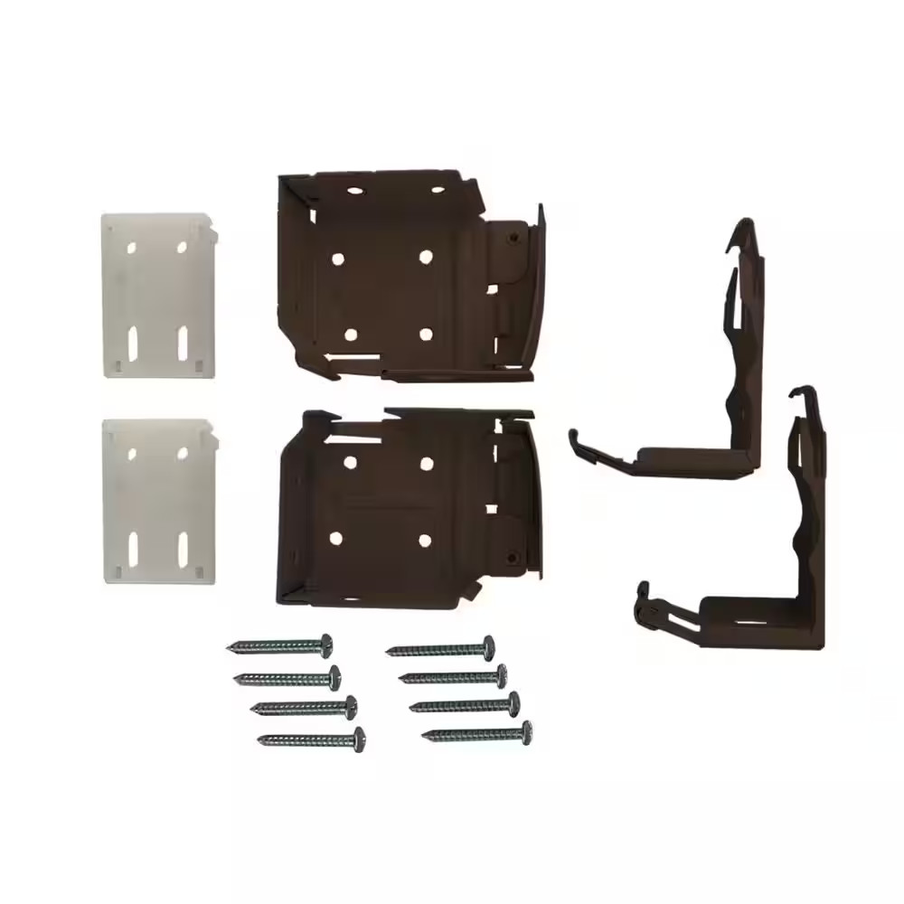 2.5 In. Cordless Faux Wood Side Mounting Brackets Set in Espresso