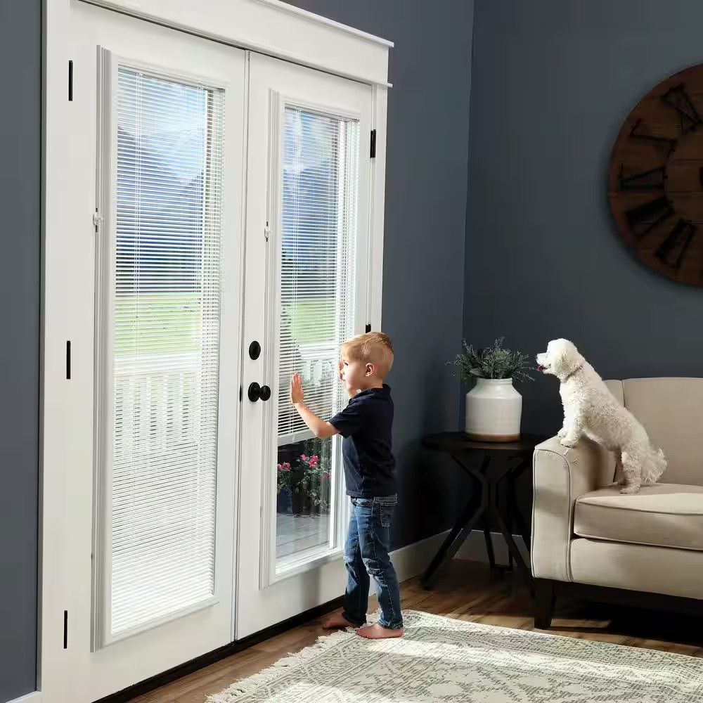 White Cordless Add-On Blinds for Raised Frame Doorglass 21-3/4 In. Width X 65-3/