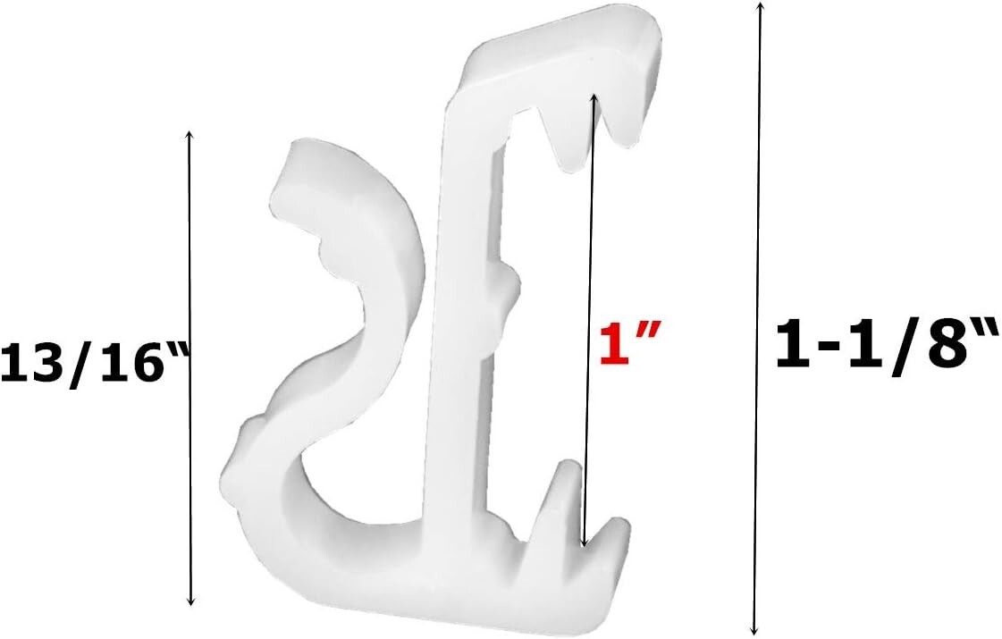 20pcs Hidden Valance Clips – 1″ Mini Window Blinds Clips – White Plastic Valance