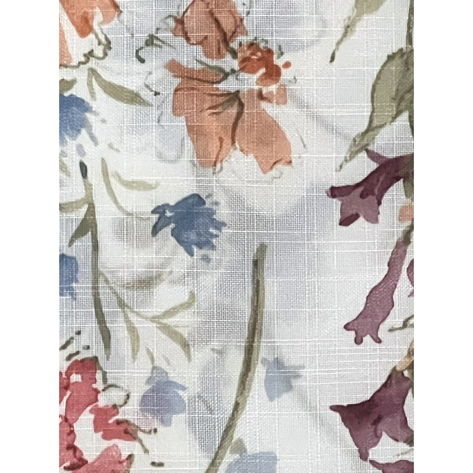 LAURA ASHLEY Wild Meadow Floral Window Curtains 2 Panels 38×96” Orange Blue Pink