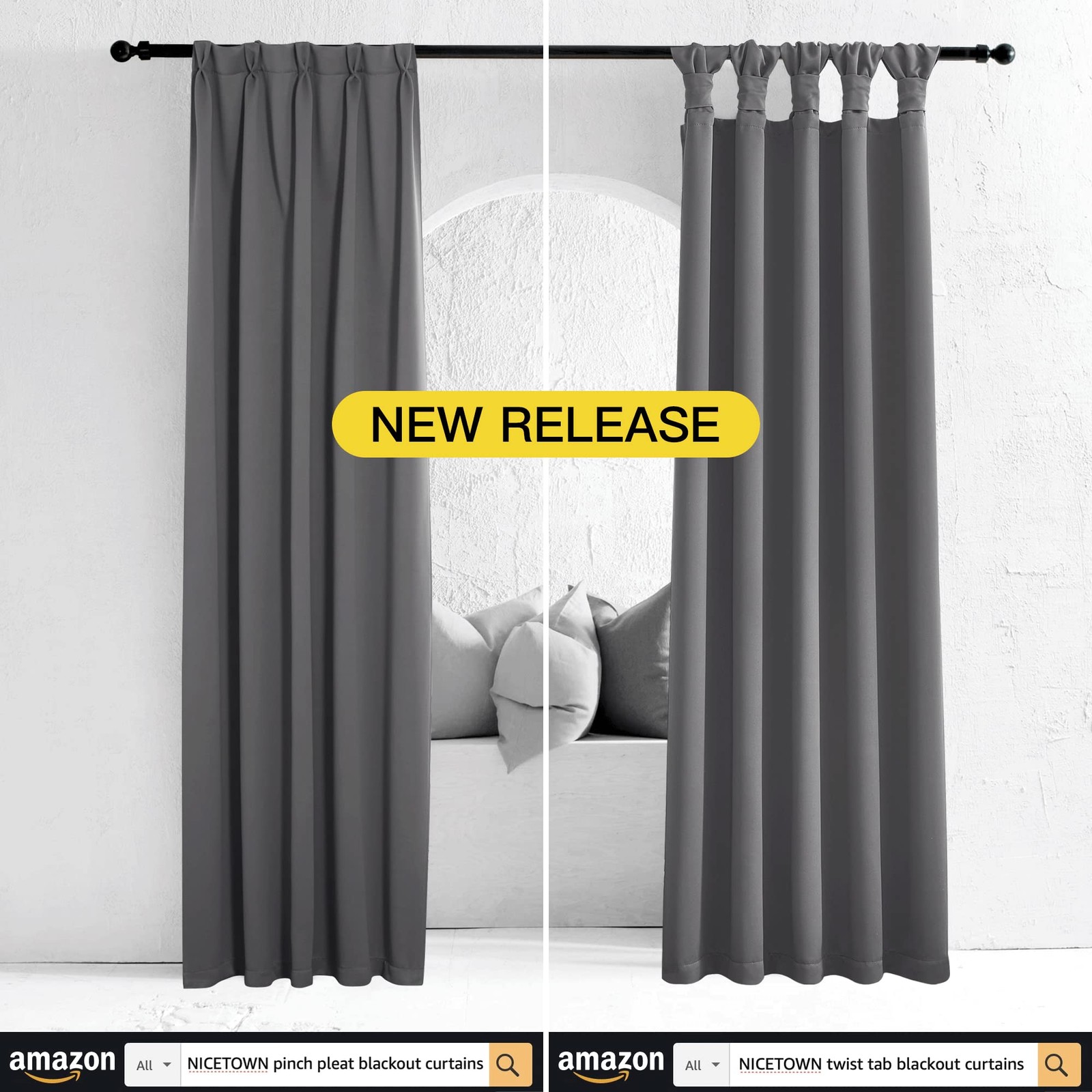 Grey Kitchen Blackout Short Curtain Panels For Bedroom 45 Inch Long Thermal Insu