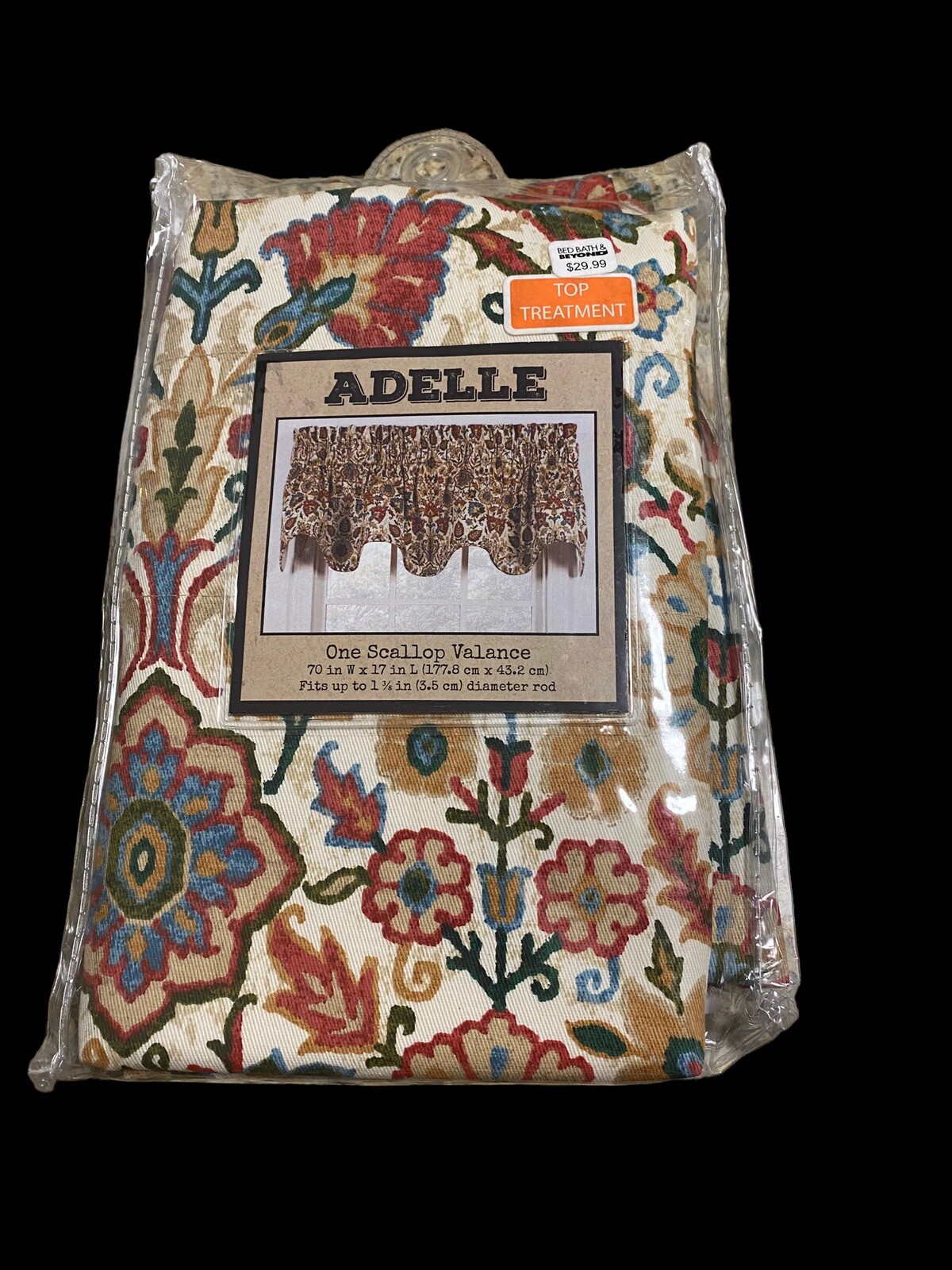 adelle one scallop valance 70 x 17 100% Cotton new in package