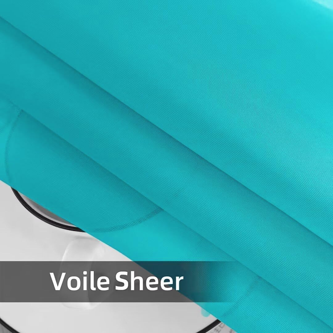 Solid Sheer Rod Pocket Curtain Voile Draperies 2 Panels White Beige Black Grey C