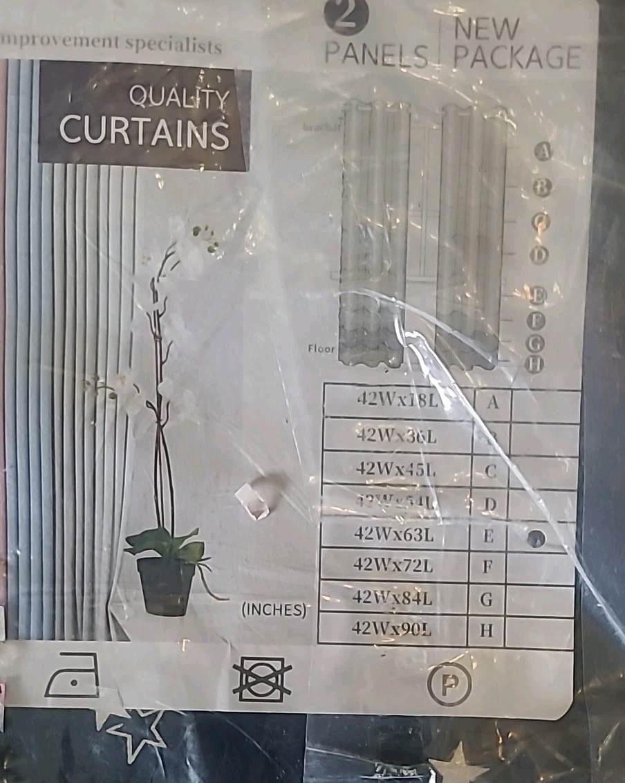 Blackout Curtain Panels-BGment Dark Navy Blue W/Stars. 2 panels 42”x63” New