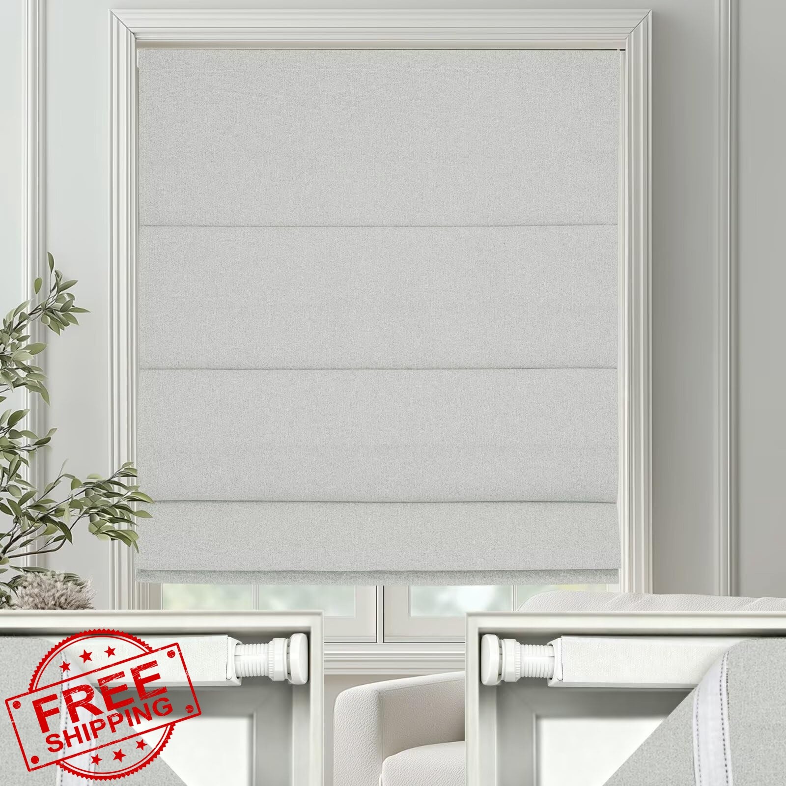 Changshade Off White Blackout Shade 32.5″W x 64″H