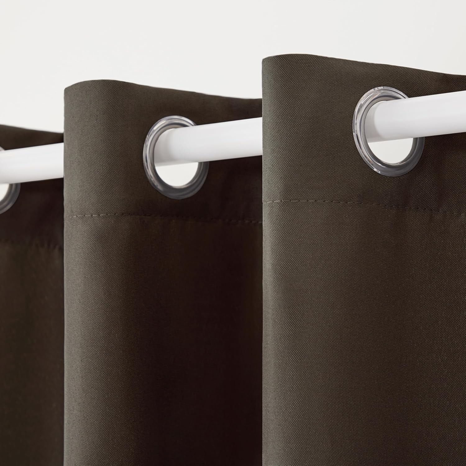 Cabana Solid Curtains 54″x84″ Chocolate, Grommet Top, Water Repellent, 2-Pack