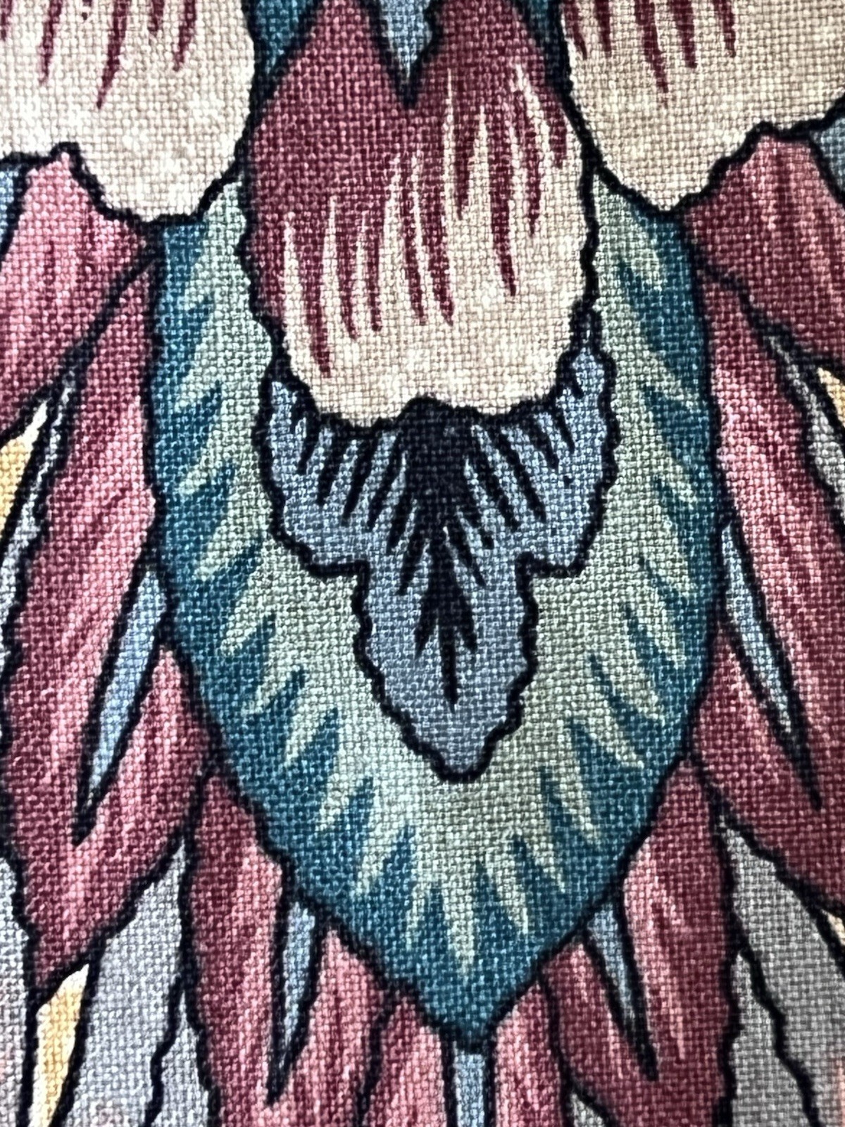 Custom Drapes Valance Kaufmann NEW WORLDS Art Deco Coral Aqua Feather Flame 6pc