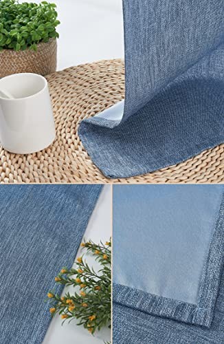 10 Inch Valance for Window Toppers,Linen 52″W x 10″L (Pack of 1) Denim Blue