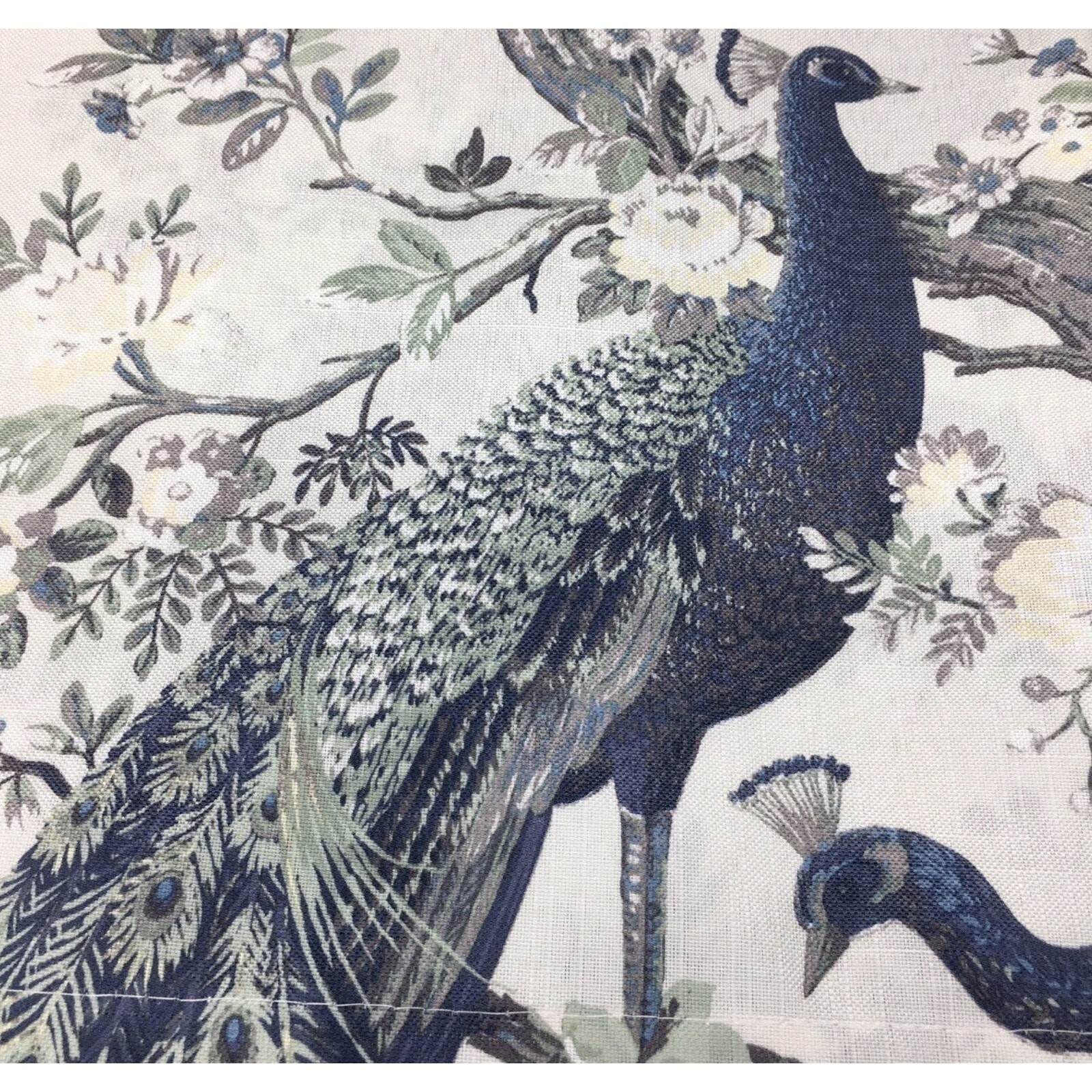 2 Sets Laura Ashley Peacock Curtain Panels 38×108 Belvedere Floral Blue Green
