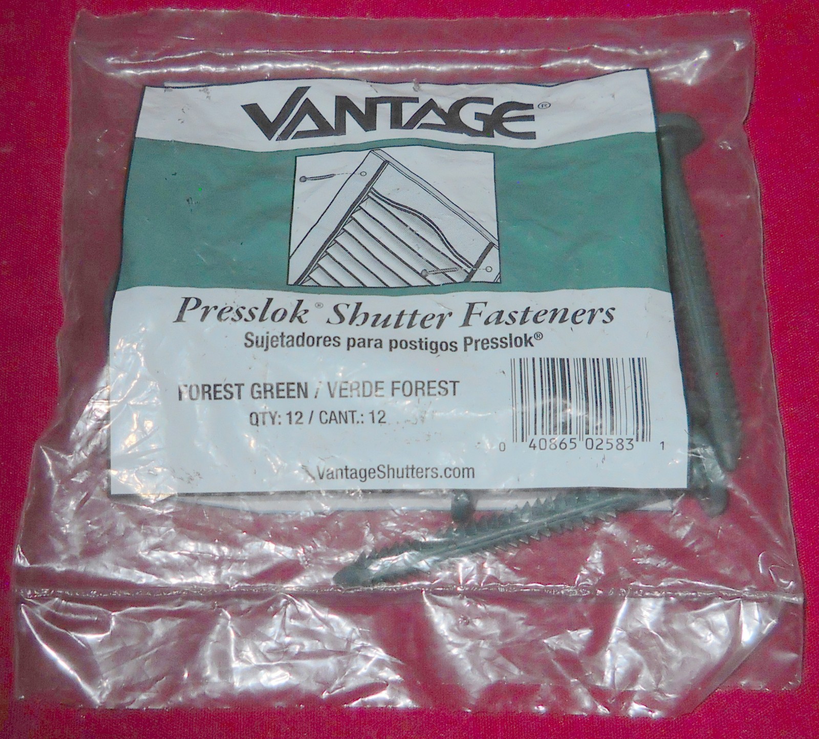 Vantage Presslok 3″ Shutter Fasteners 12 Pack – HUNTER GREEN New Verde Fast Ship