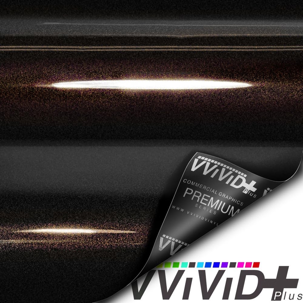 Vvivid Ultra Gloss Shadow Metallic Amber Vinyl Car Wrap 6Ft X 59