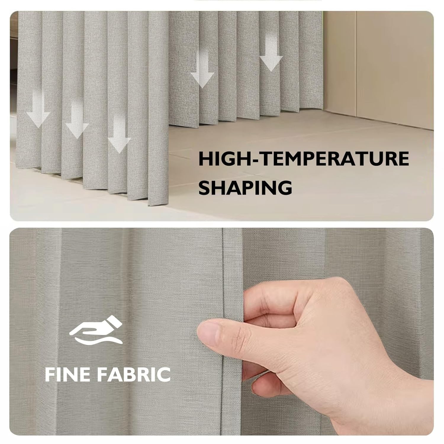 100% Blackout Fabric Folding Door Curtain Magnetic Closure Blockout Curtains