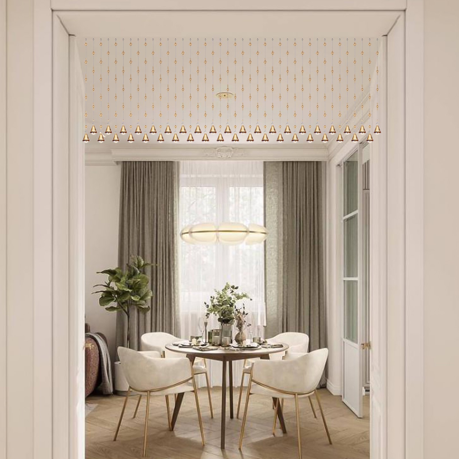 20/40 Line Crystal Beaded Curtain Hanging Door Glass Room Divider Festival Decor