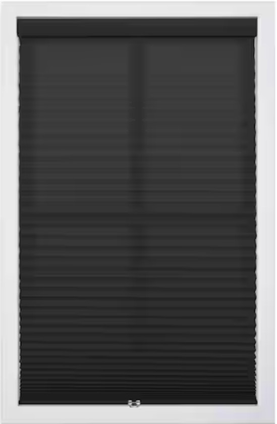 Black Cordless Room Darkening Polyester Pleated Shades – 26 in. W x 64 in
