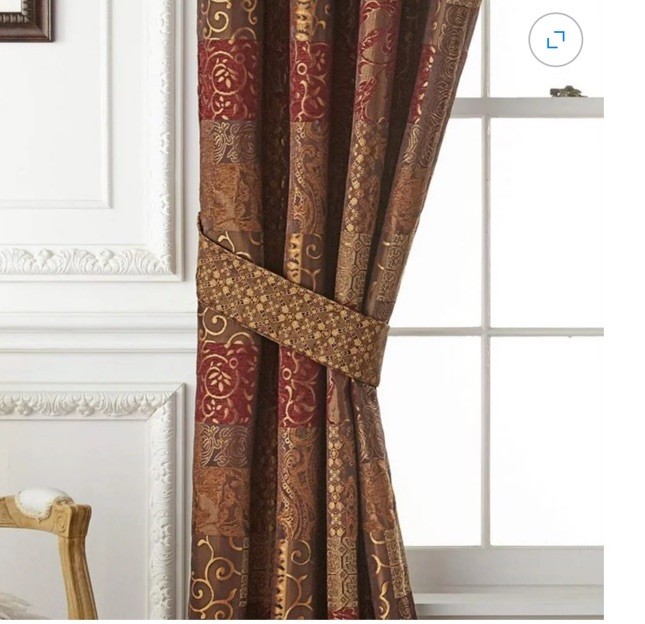 New – Elegant and Regal Croscill Galleria Red/Gold/Brown 2 Curtain Tie Backs