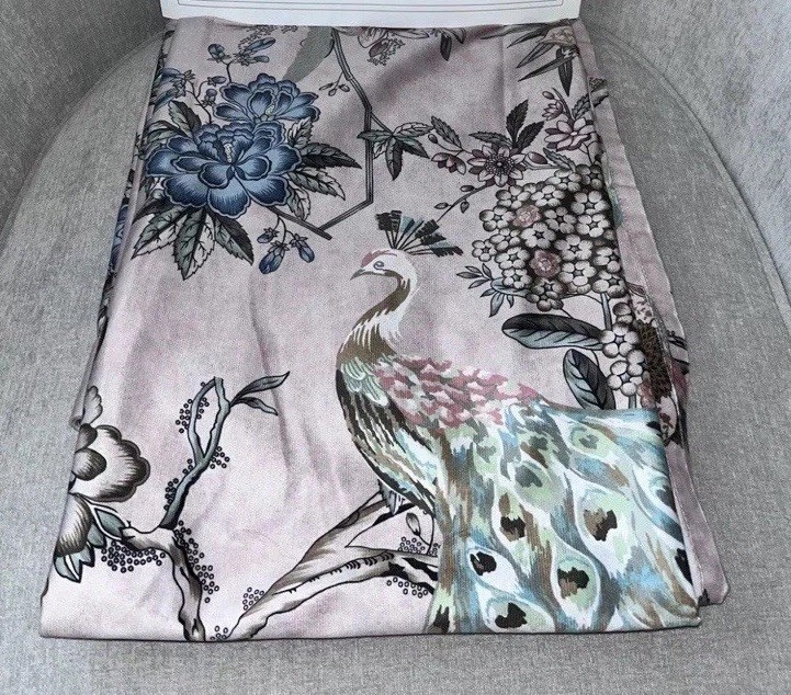 1-NWT CALLISTO HOME PEACOCK PRINT CURTAINS SET OF 2 PANELS SIZE 38”x 84”