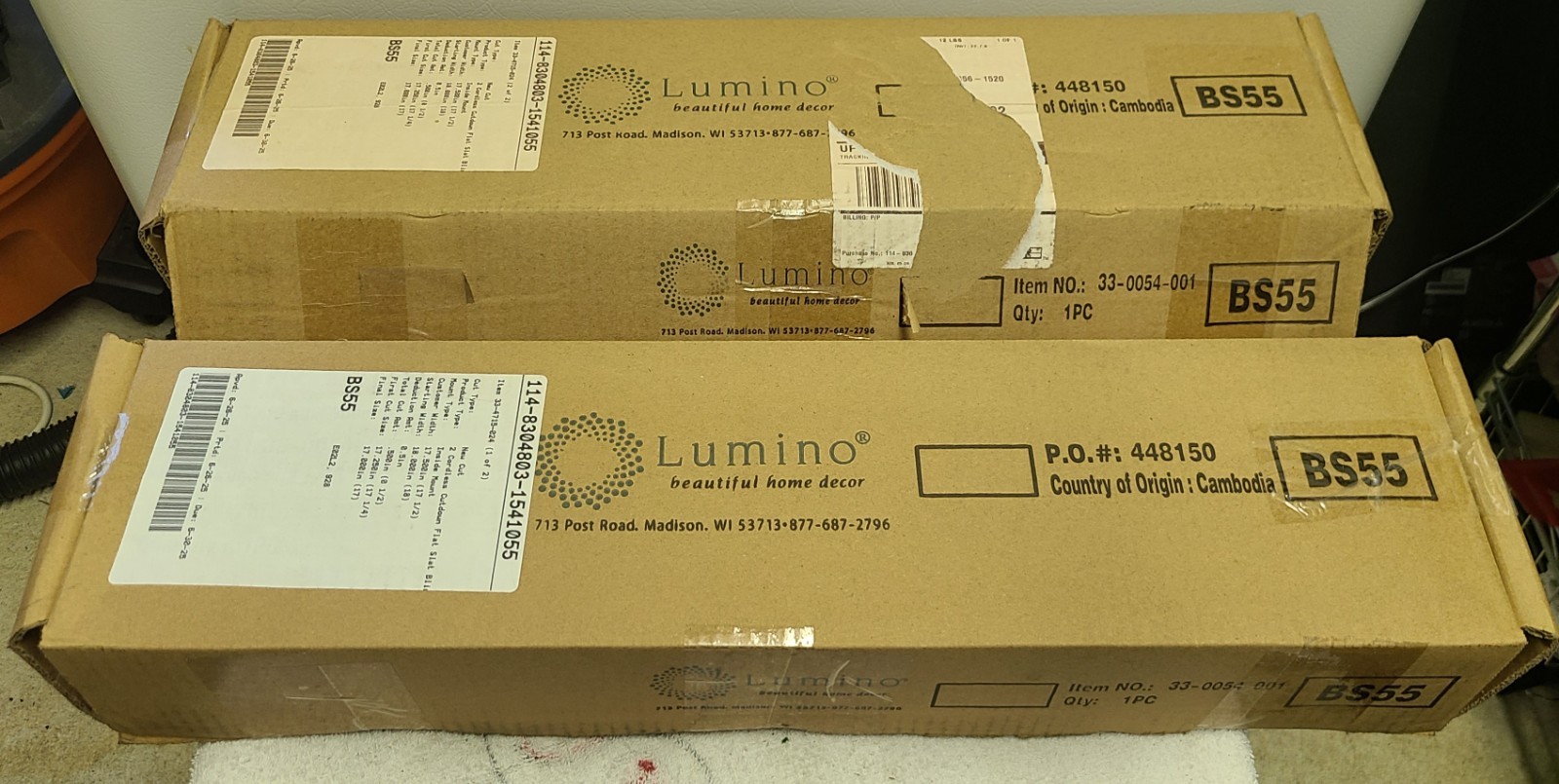 Lumino Blinds BS55 2in Cordless Flat Slat Faux Wood Blind