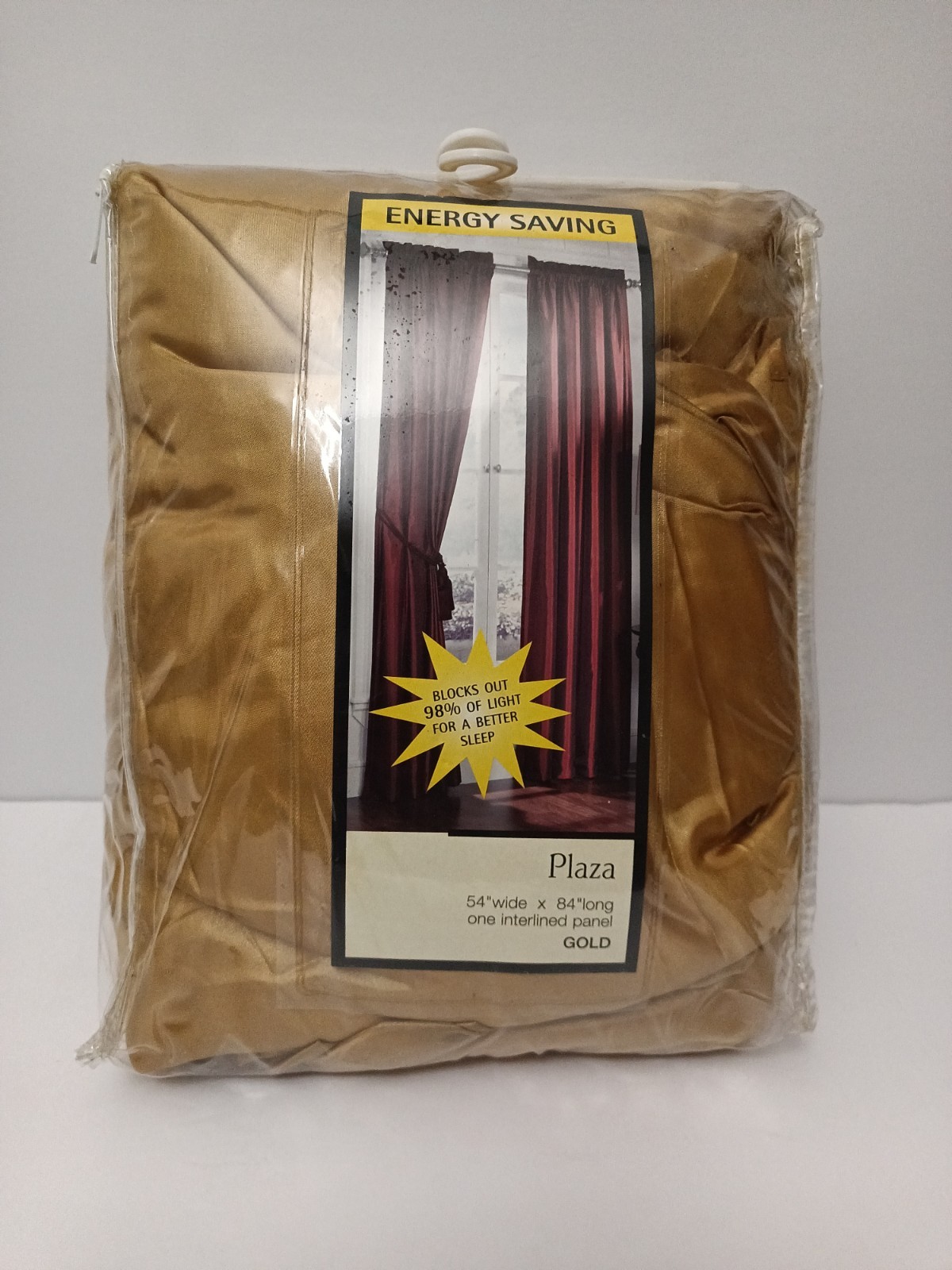“Pure Gold” Plaza Energy Saving Black Out Curtains 1 Pc. 54″ x 84″