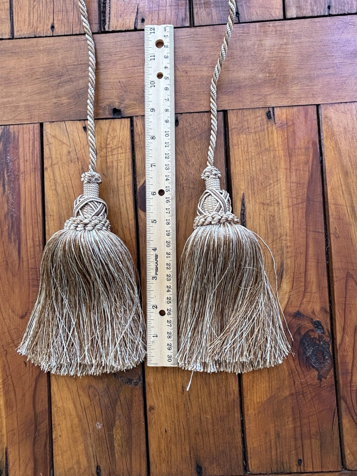 Gold Tassel Curtain Tie Back with Braided Cord 7″