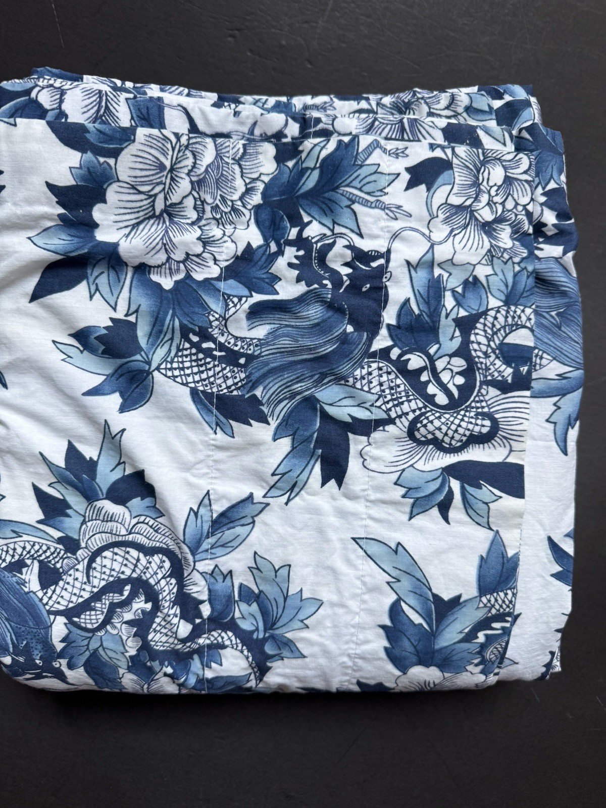 RARE Single CUSTOM Ralph Lauren *NANKING CURTAIN PANEL Blue White Rod Pocket