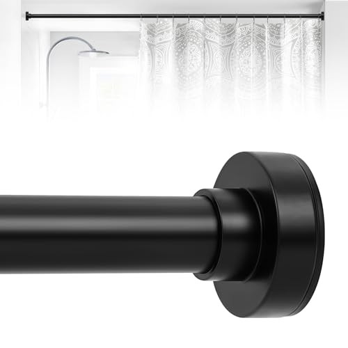 Shower Curtain Rod 27 to 71 In,Small Spring Tension 【27”-71”】1 Pack Black
