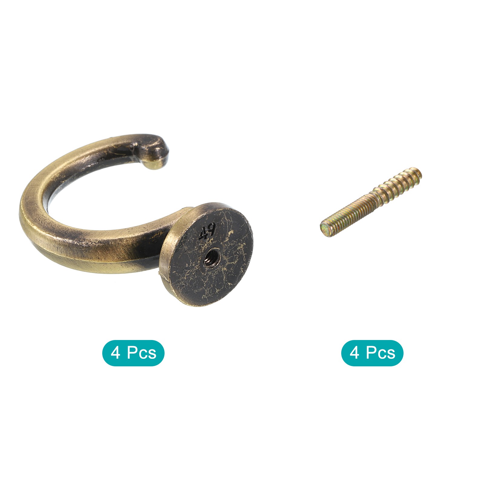4Pcs Aluminum Alloy Wall Mounted Curtain Holdback Drapery Tieback Hooks Bronze
