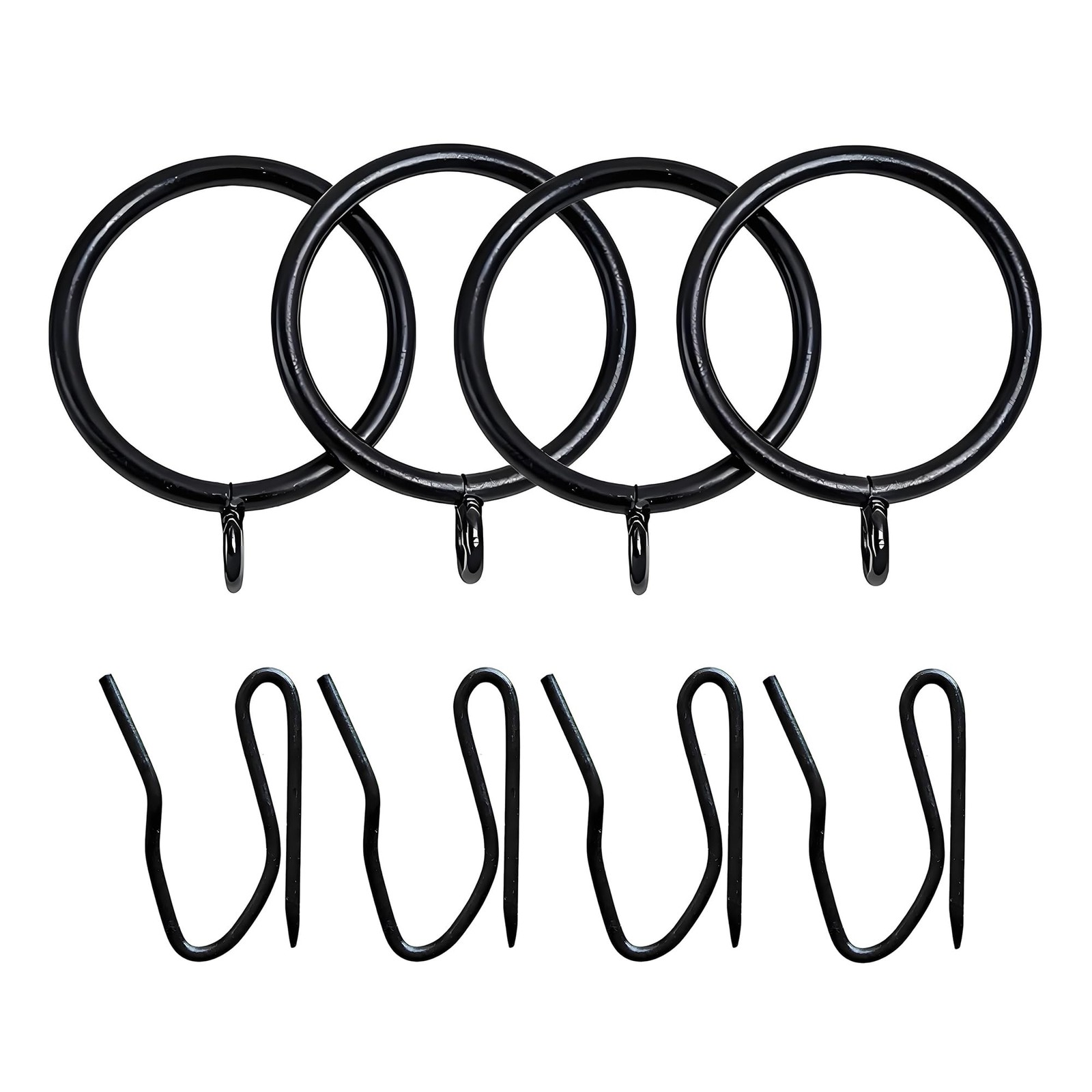 Curtain Rings with Eyelets, Metal Curtain Hooks for Drapes, Drape Ring 1.5 in…