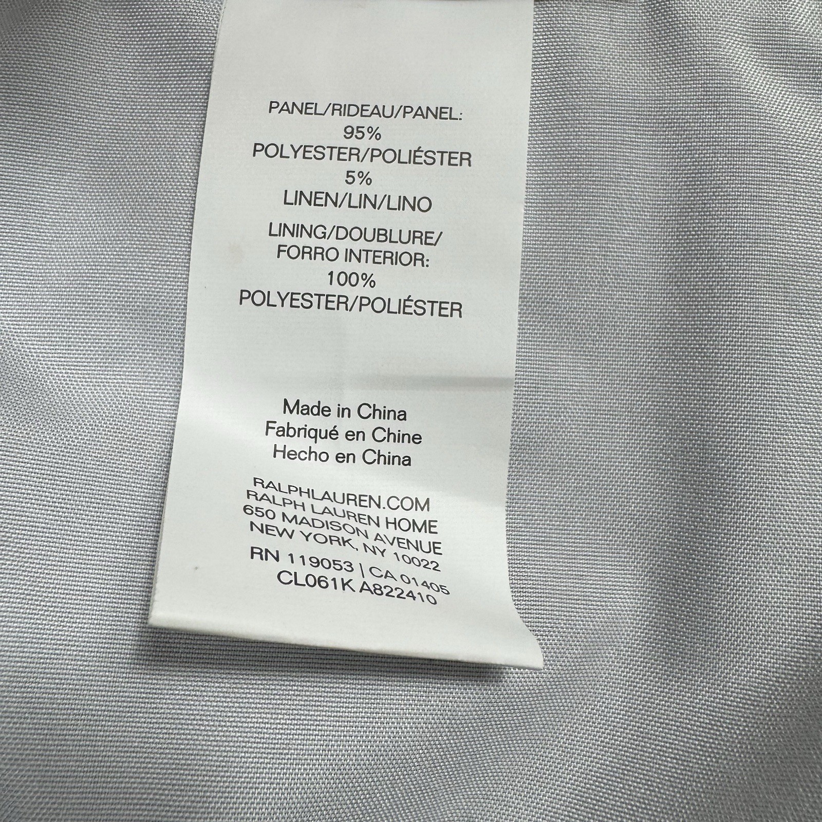 Ralph Lauren Ivory Window Curtains 6 Panels 52 x 82 Linen Blend Black Tab Heavy