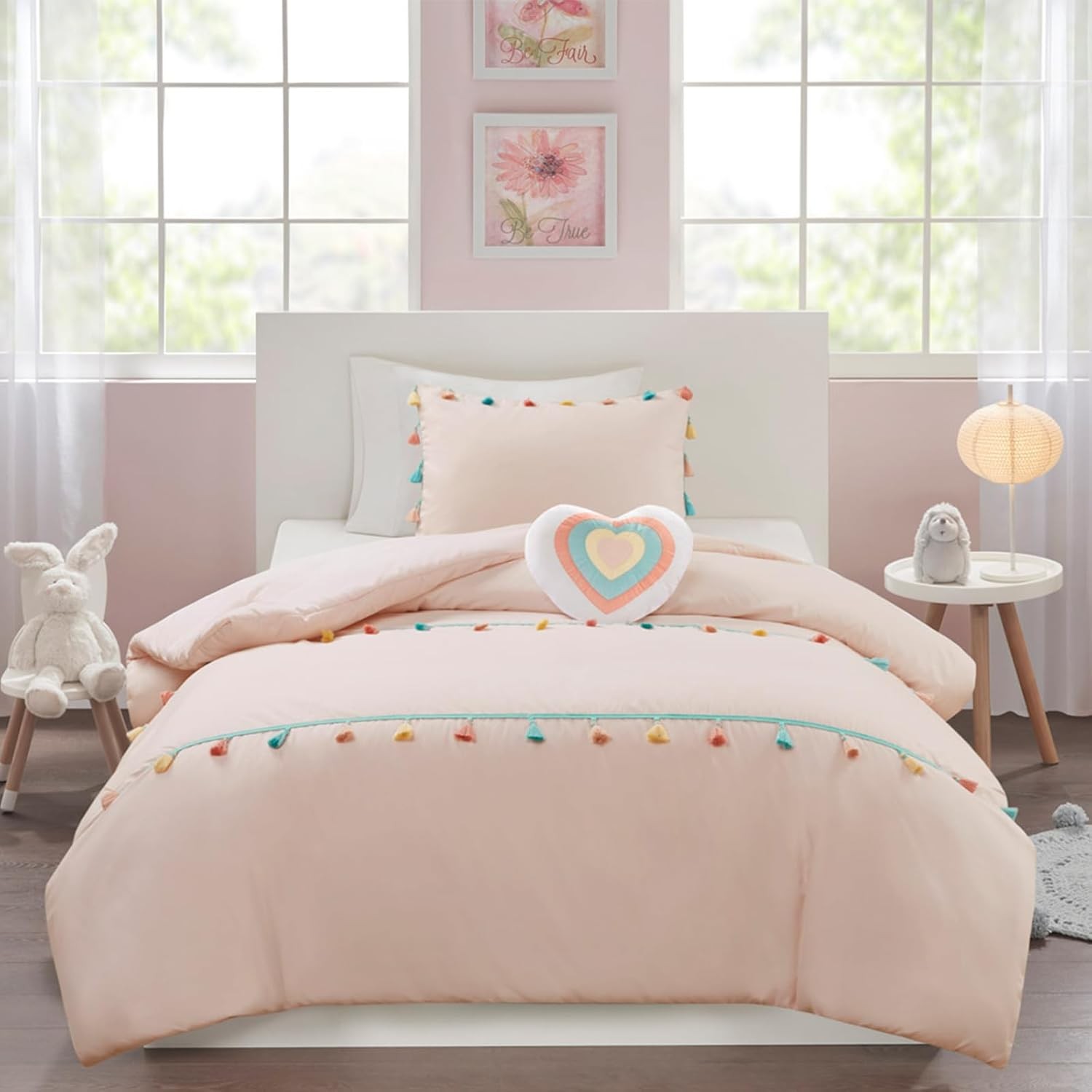 Intelligent Design Kids Twin Comforter Set for Girls, Comforter, Blush