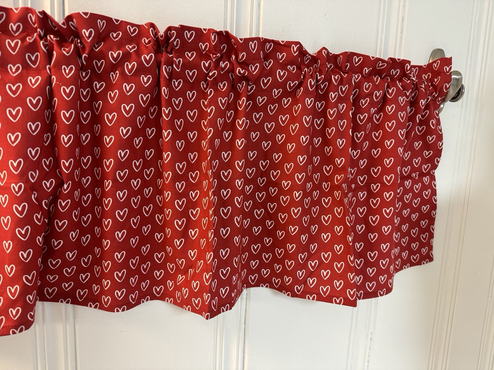 Made to Order Valentine’s Day Window Valance Curtain Hearts Kitchen Curtains