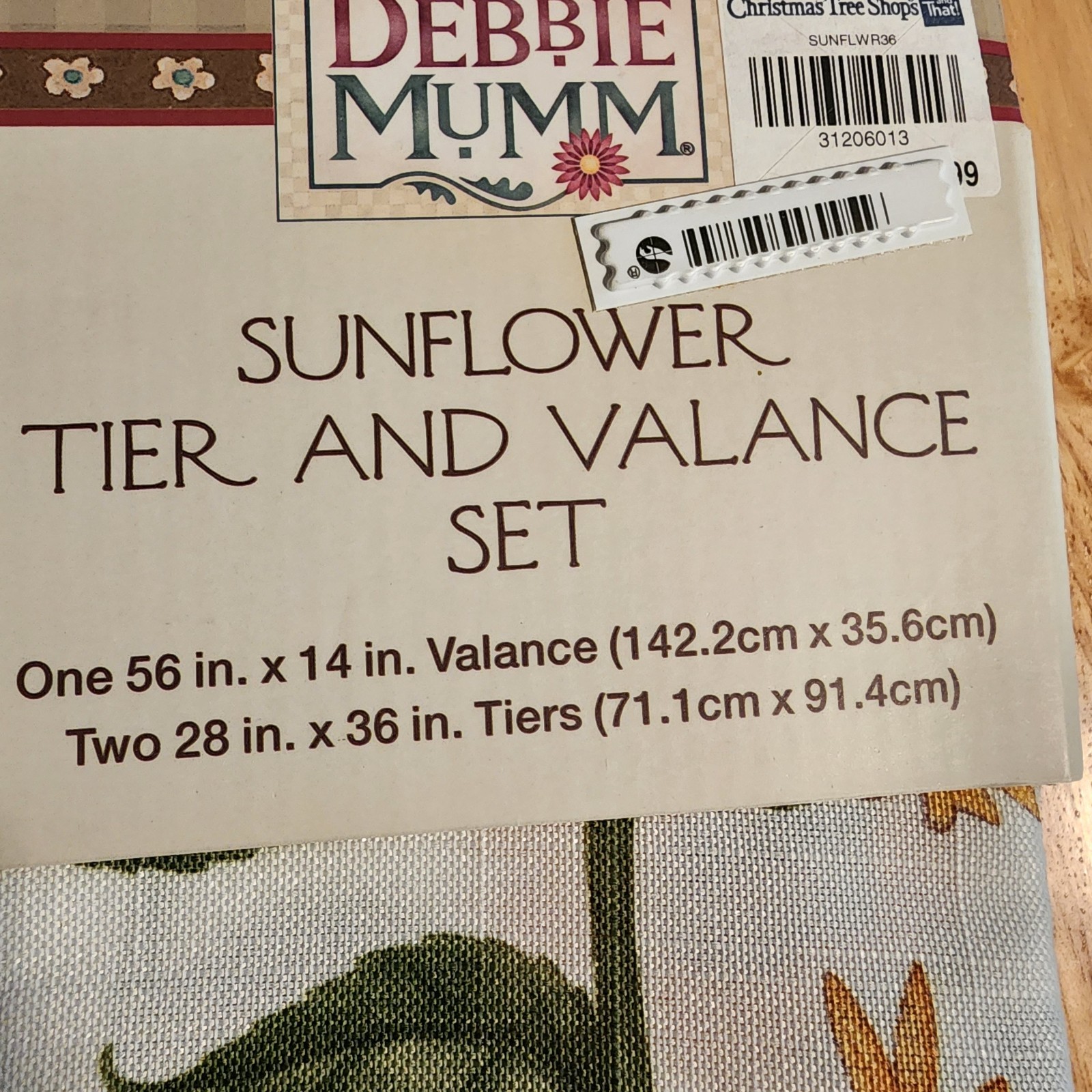 Debbie Mumm Sunflower Tier & Valance Set Curtains Country Cottage Farmhouse New