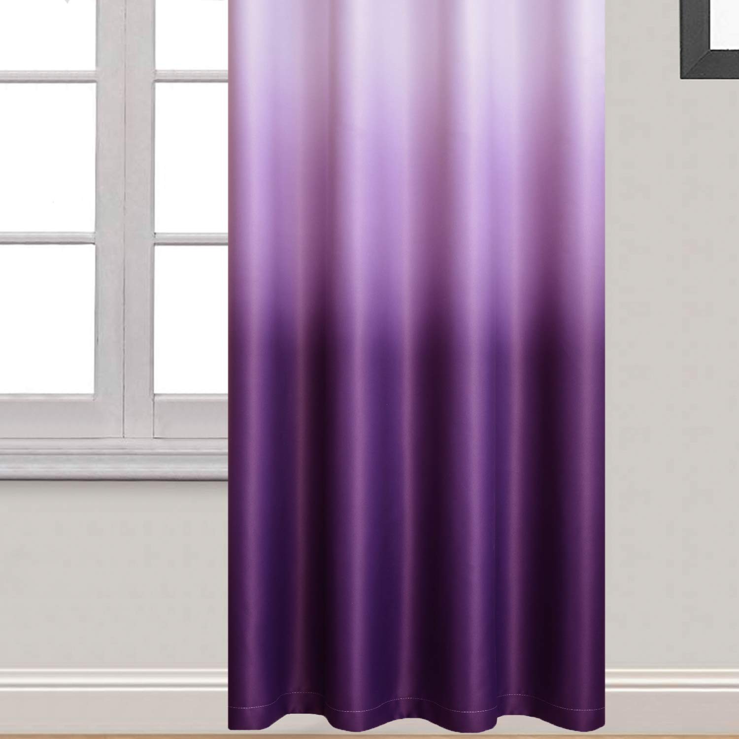 Light Blocking Gradient Color Curtains Purple Ombre Blackout Curtains Room Da…