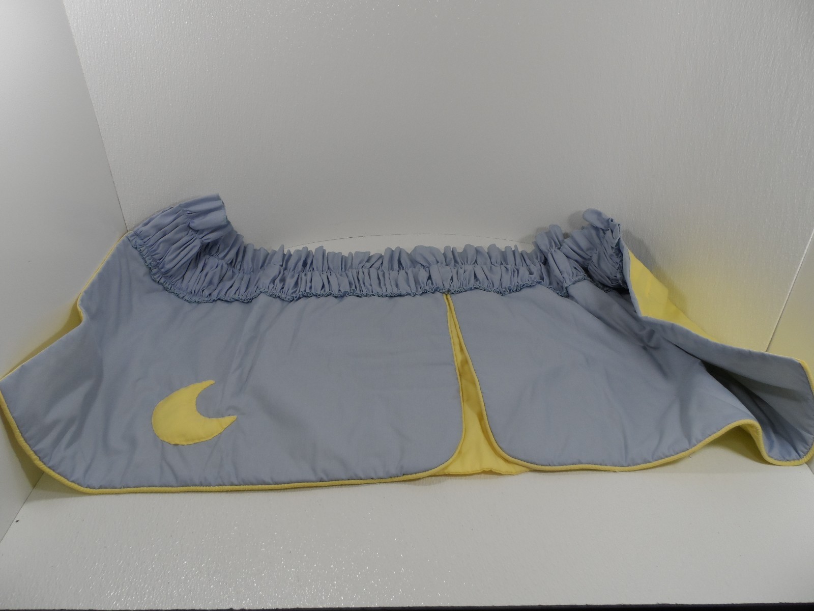 Custom Made Blue & Yellow Baby Window Valances Pair (2) 46″ W x 20.5″ L – VGC