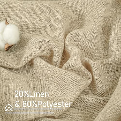 30 Inch Cafe Curtains for Kitchen Window, Semi 34″W x 30″L (Pack of 2) Linen