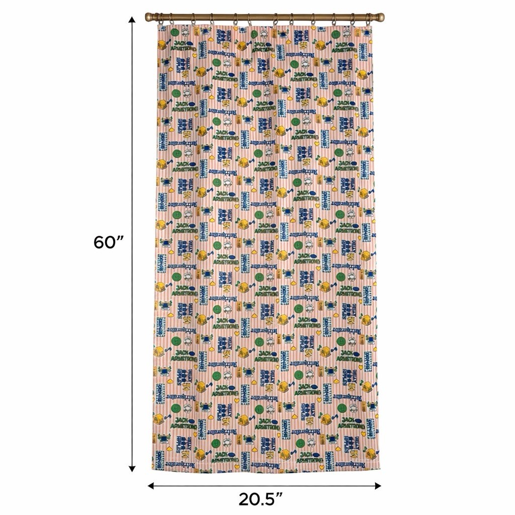 Vintage Jack Armstrong FrenchDoor Curtains 60×20.5 RetroNovelty Panels Set of 2