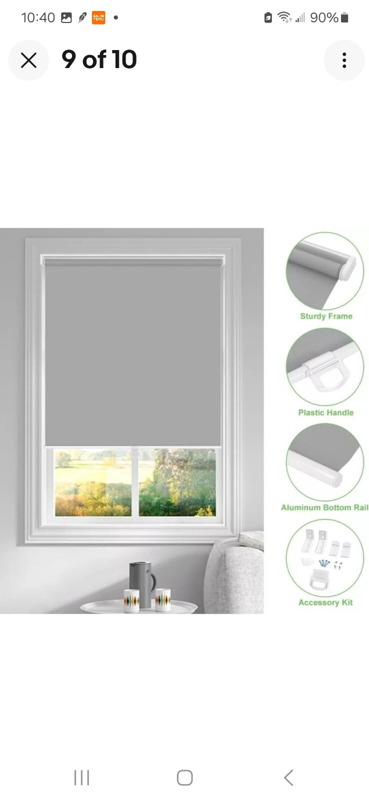 5 PACK 20 X 72 Kokorona Cordless Blackout Roller Shades for Room Darkening Pull
