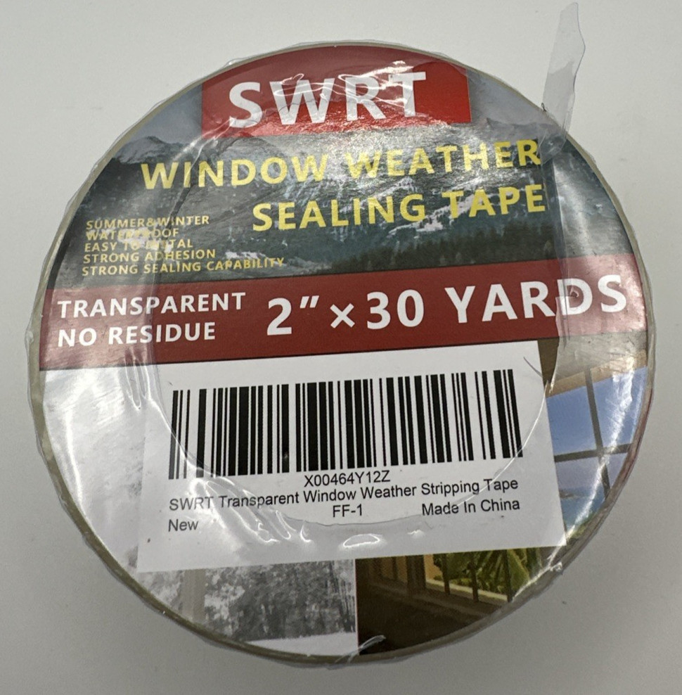 SWRT 2”X30Yd/90Ft Transparent Window Weather Sealing Tape, No Residue Window Ins