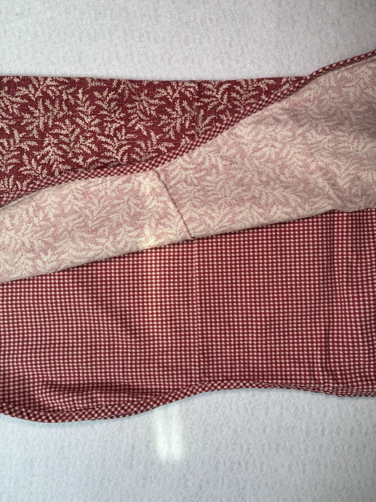 4 WAVERLY Fernwood Red Toile Fern Gingham Scalloped Valance Curtain 76 X 16