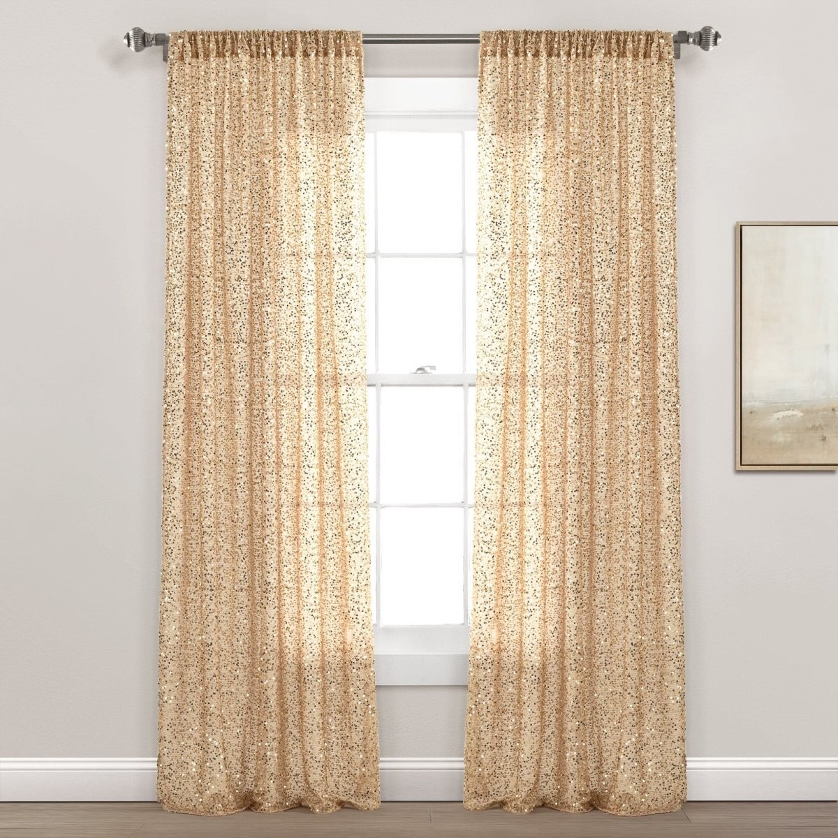Ballgown Glam Sparkle Sequins Window Curtain (Single Panel)