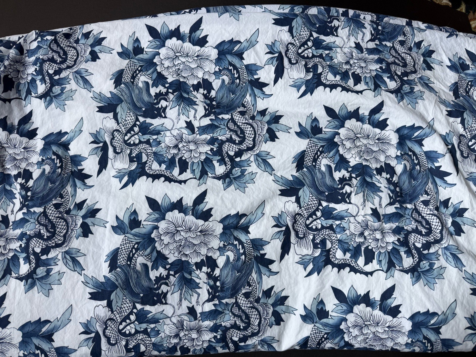 RARE Single CUSTOM Ralph Lauren *NANKING CURTAIN PANEL Blue White Rod Pocket