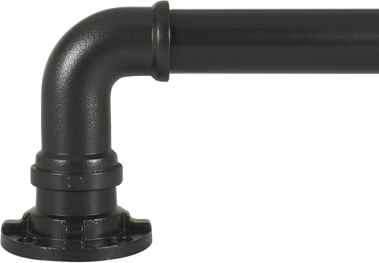 Industrial Wrap around Telescoping Curtain Rod Set, 18-36″, Black