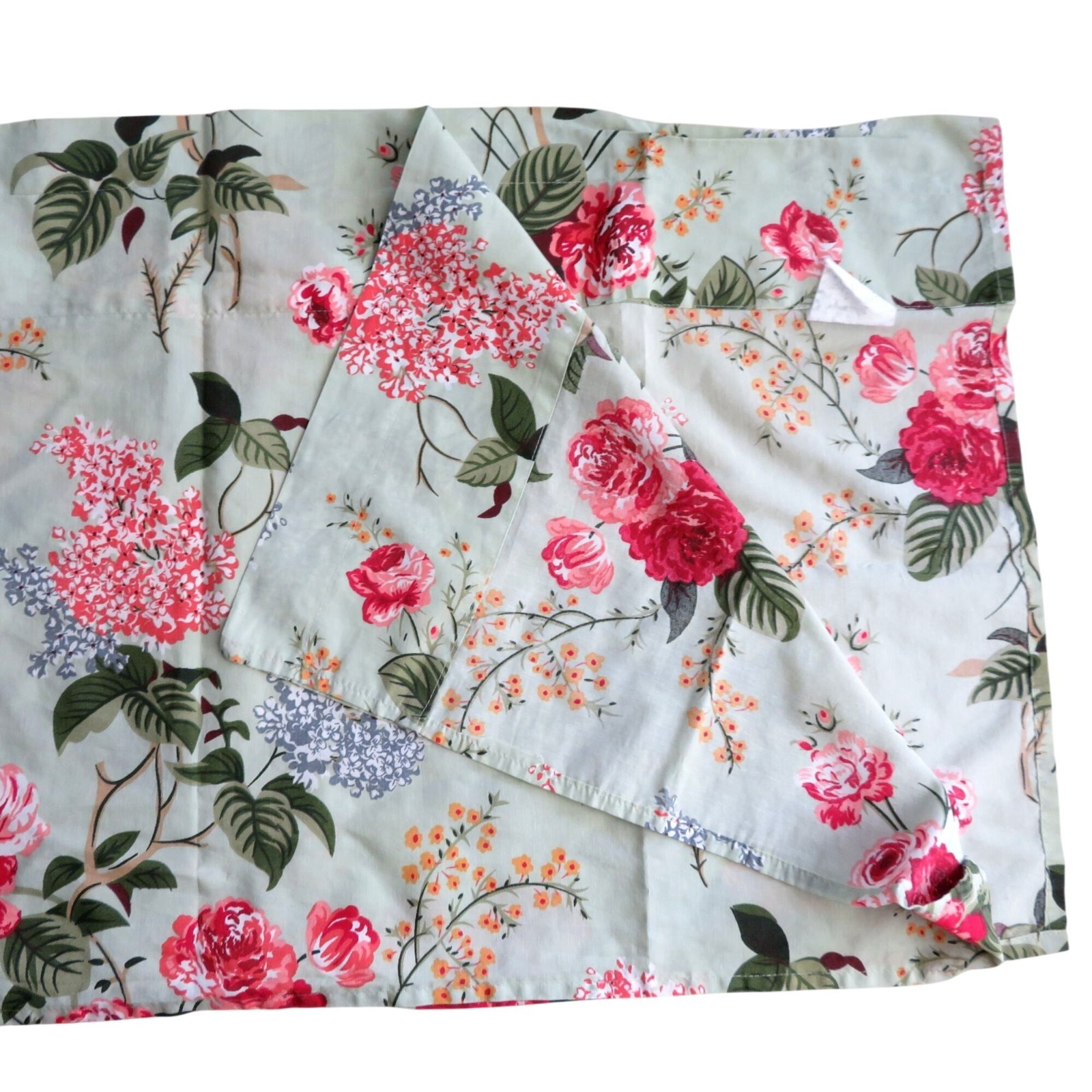 Vintage Floral Valance Light Green Background 78″x 20.5″ Cotton-Poly Blend