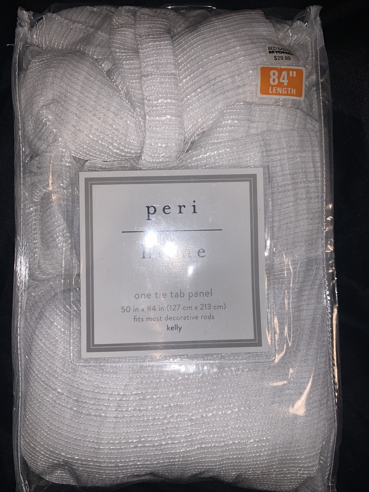 Peri Home One Tie Tab Panel 50″ x 84” Kelly Print White Sheer