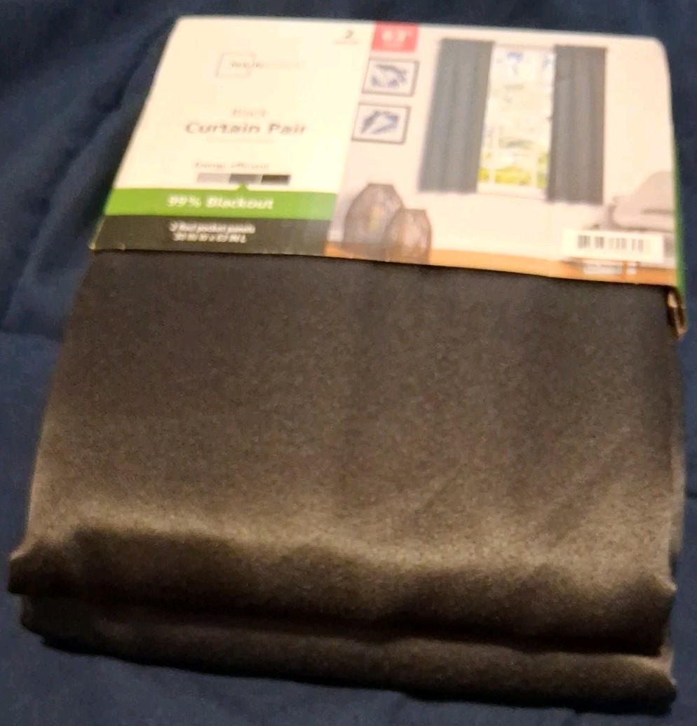 Mainstays 63 in Black Curtains